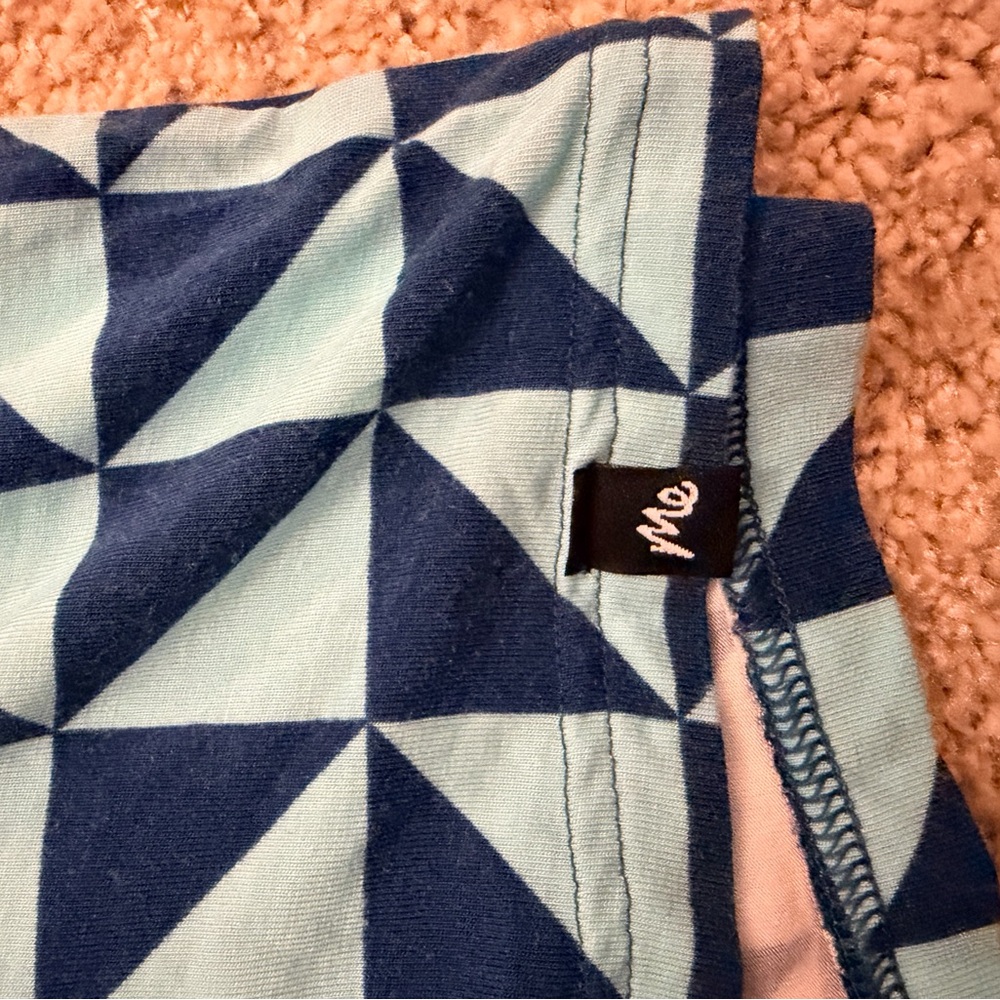 ME Meundies Blue Geometric Pattern Fabric, size large